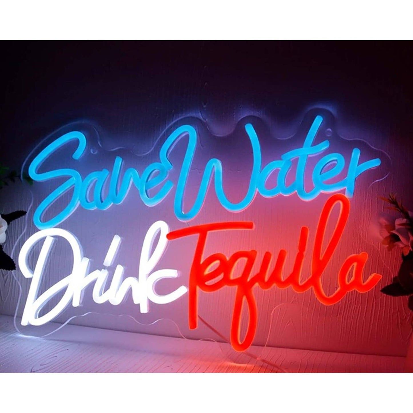 Vivid Fun Bright Save Water Drink Tequila LED Night Light Room Wall Party Decor