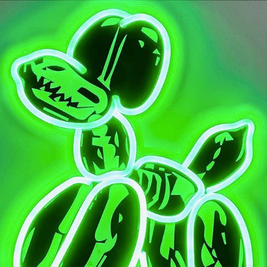 Fun Bright Green X-Ray Balloon Puppy Dog LED Night Light Wall Decoration