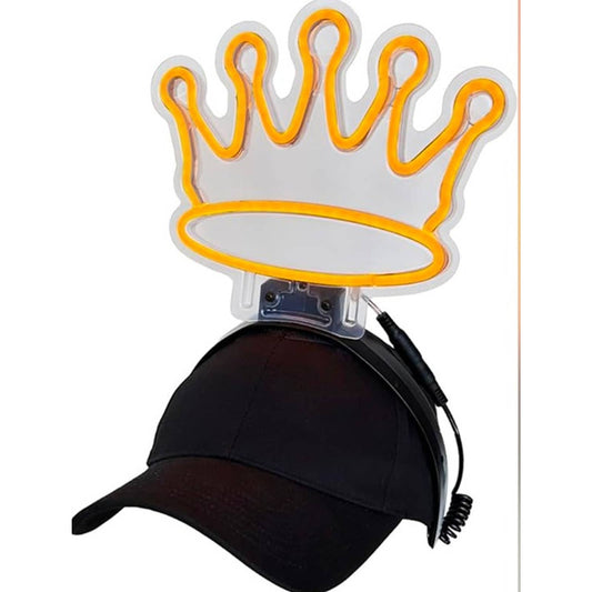Fun Bright Yellow Kings Crown LED Hat Light