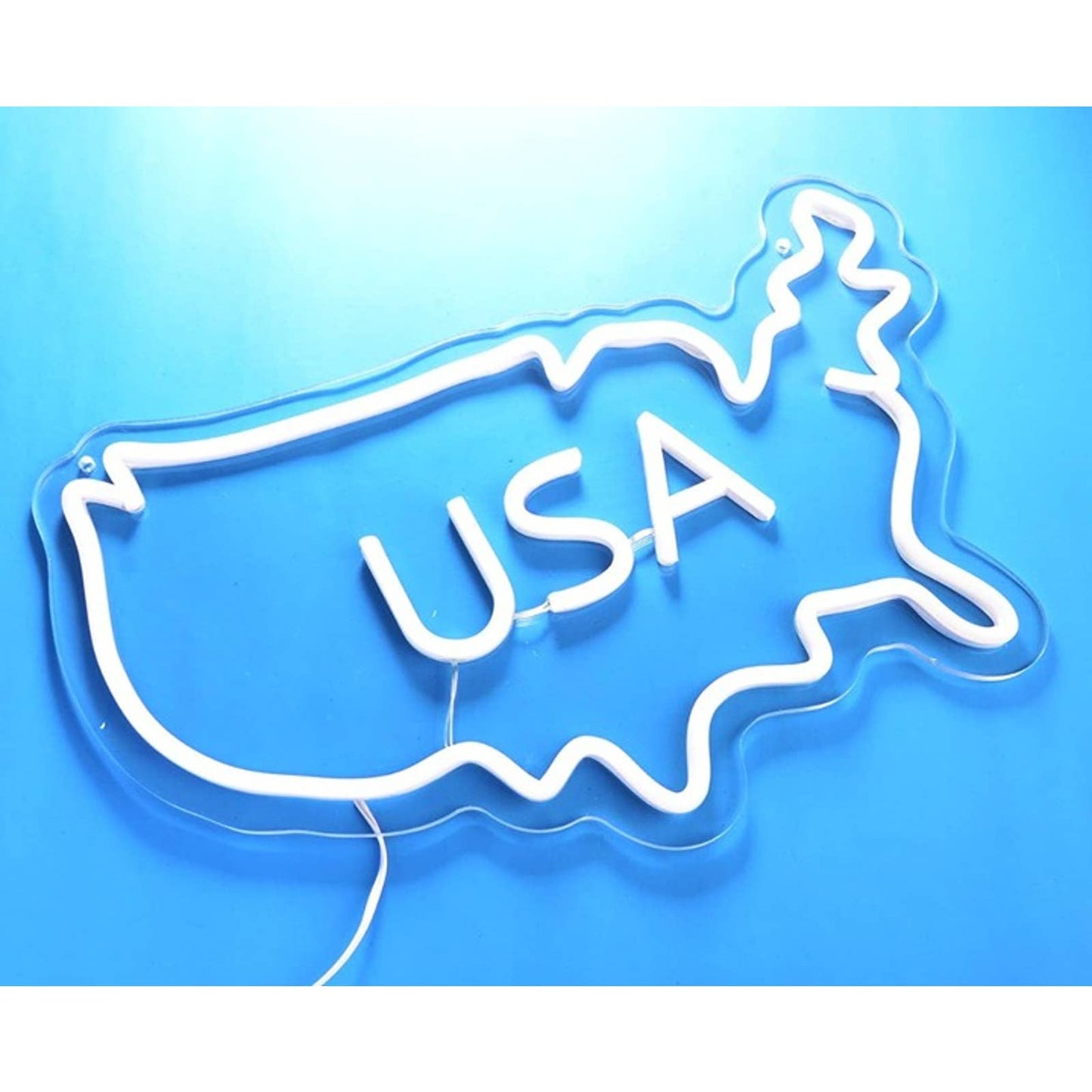 Vivid Bright Red, White & Blue United States of America USA LED Light Decor