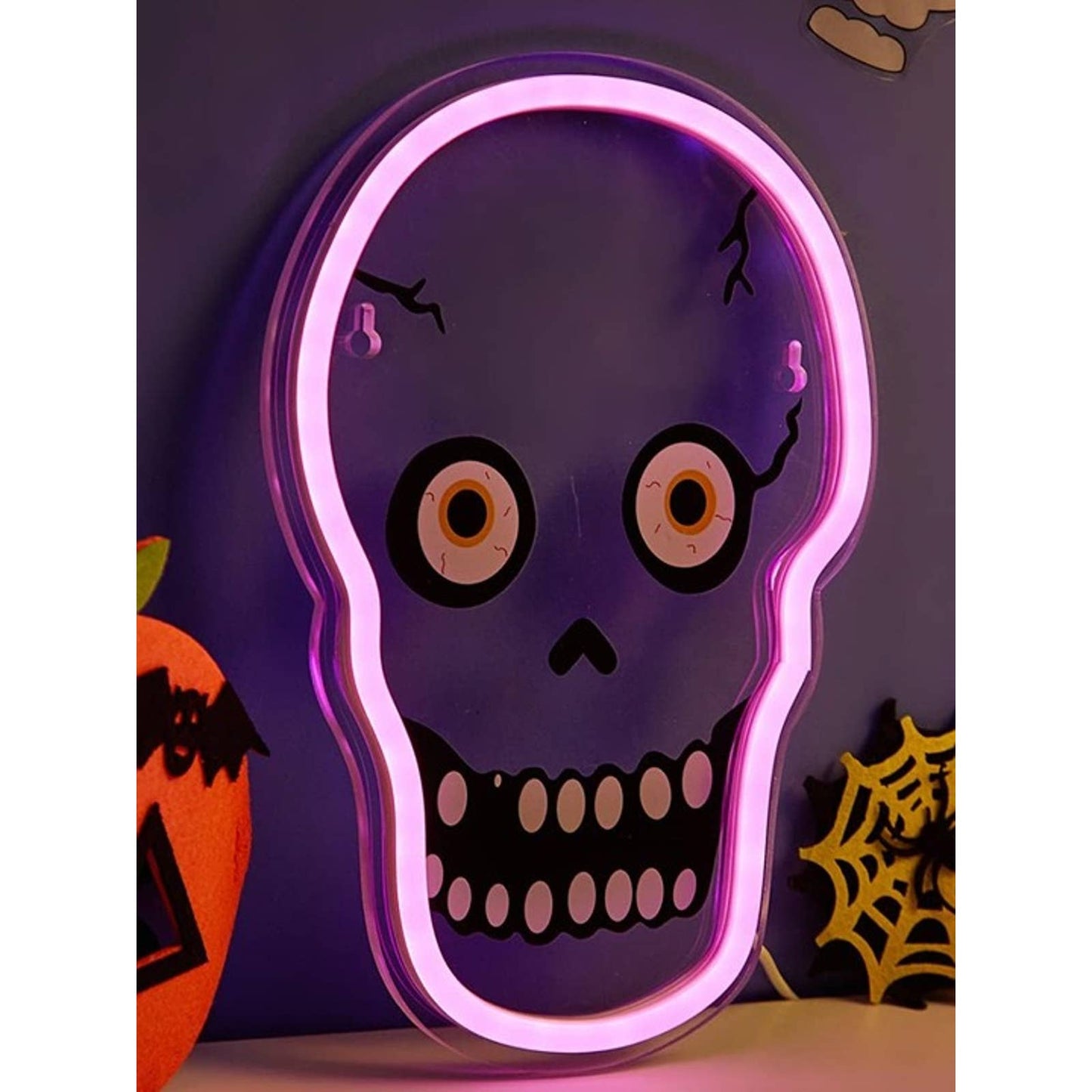 Spooky Vivid Bright Crazy Eye Skeleton Skull LED Night Light Halloween Decor