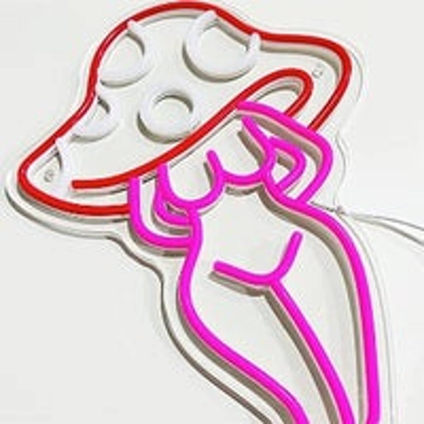 Vivid Bright Sexy Mushroom Lady LED Night Light Room Wall Decoration