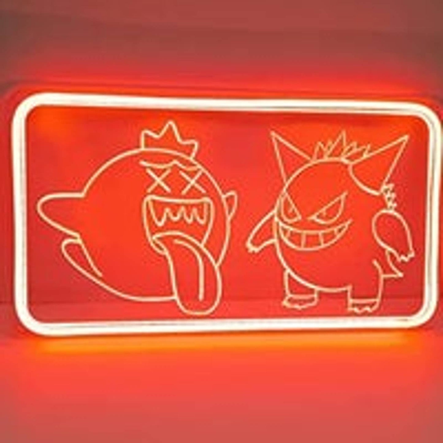 Fun Bright Orange King Boo & Gengar LED Night Light Video Game Sign Decor