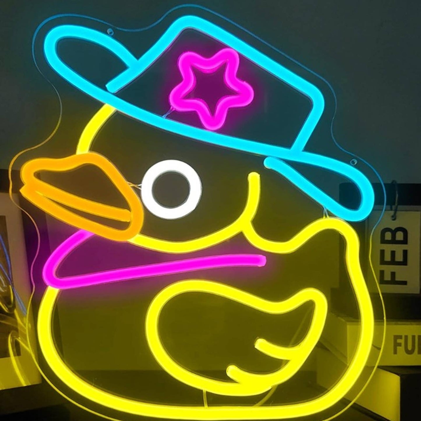 Adorable Bright Cow Girl Rubber Ducky LED Night Light Room Wall Decor