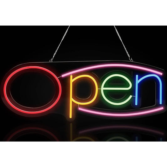 Lovely Vivid Bright Unique Rainbow OPEN Sign LED Night Light Store Sign