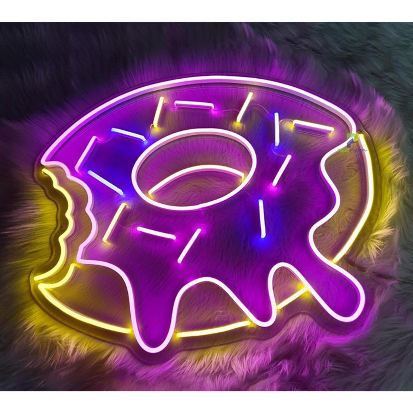 Enormous Giant Pink Sprinkle Donut LED Night Light Room Wall Bakery Decoration