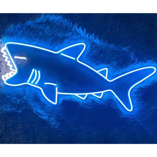 Fun Bright Vivid Blue Shark LED Night Light Room Wall Decoration