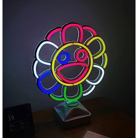 Fun Bright Rainbow Flower LED Night Light Lamp Room Decoration