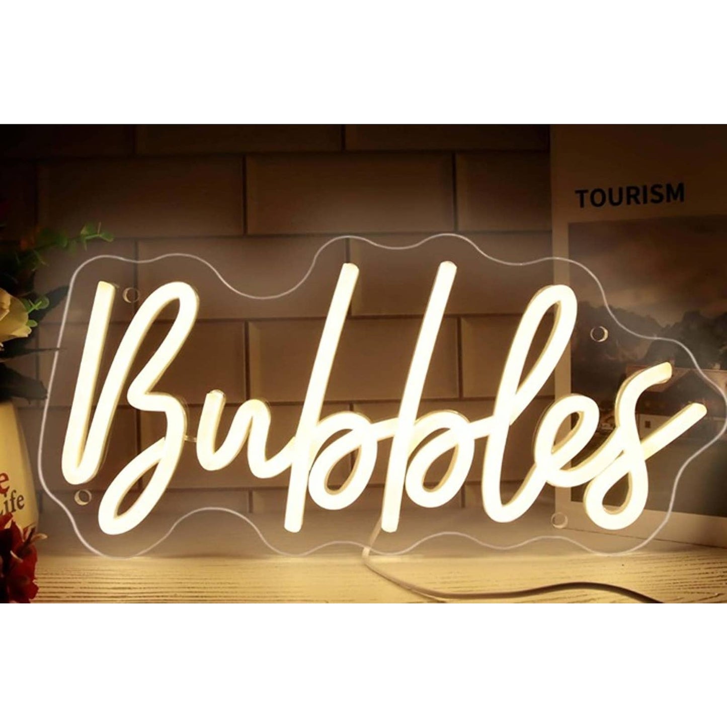 Lovely Warm Bright White Bubbles LED Night Light Room Wall Decor