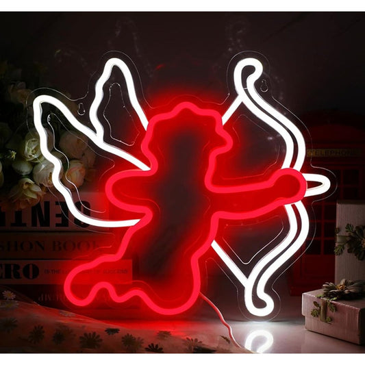 Lovely Bright Bow & Arrow Baby Love Angel LED Light Valentine Decor