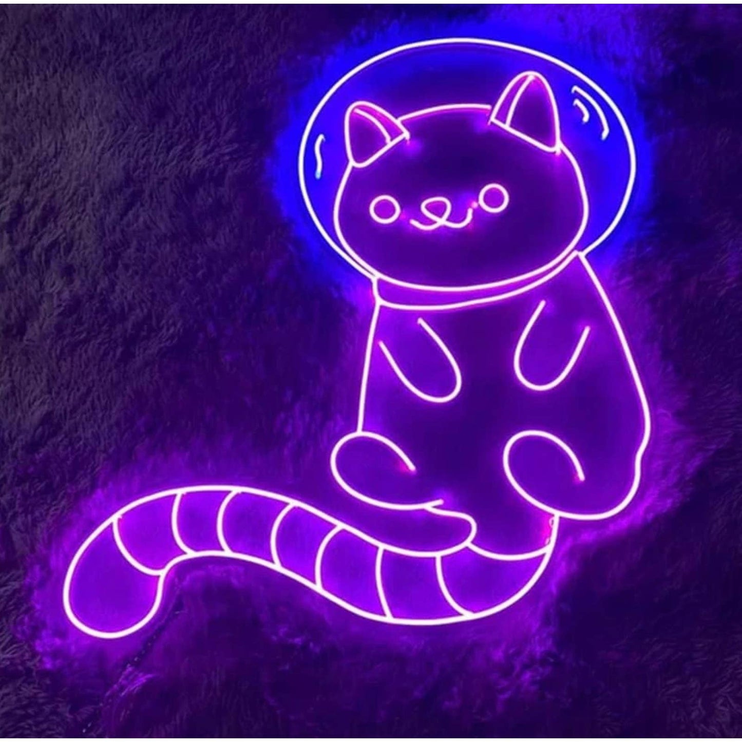 Adorable Bright Astronaut Space Kitty Cat LED Night Light Room Wall Decoration
