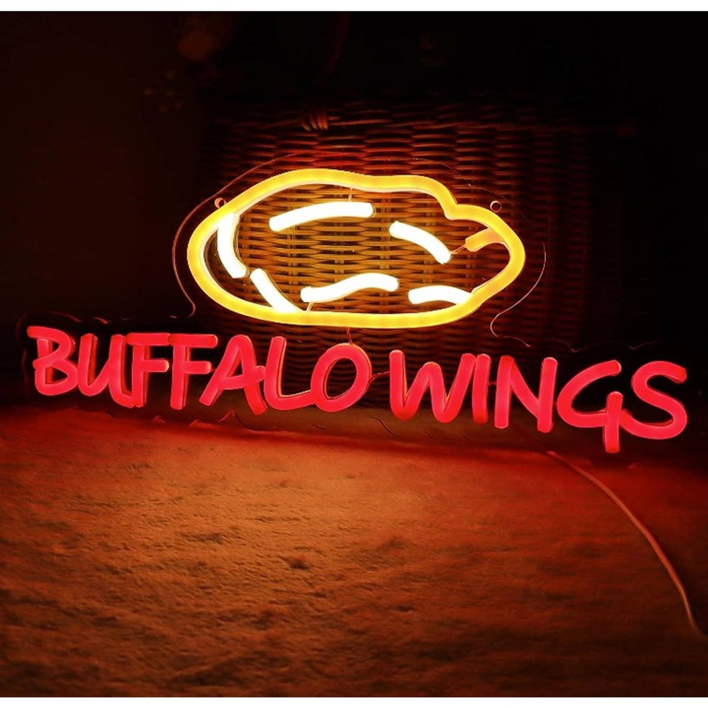 Tasty Bright “Buffalo Wings” LED Night Light Business Shop Food Decor