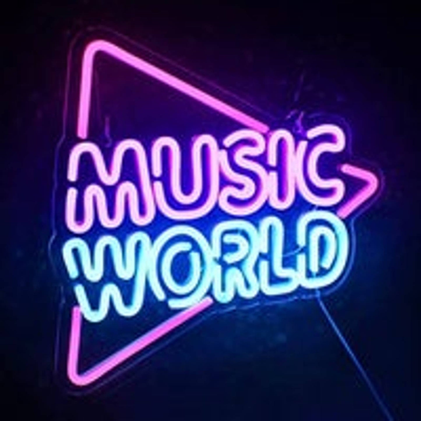 Vivid Fun Bright Music World LED Night Light Sign Room Wall Decoration