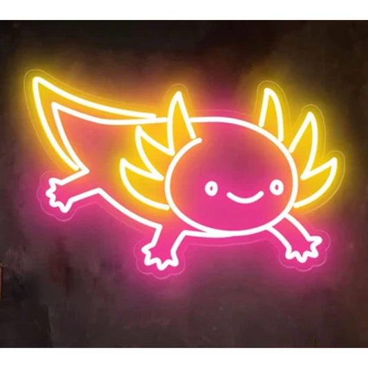 Super Cute Axolotl Walking Mexican Amphibian LED Night Light Room Wall Decoratio