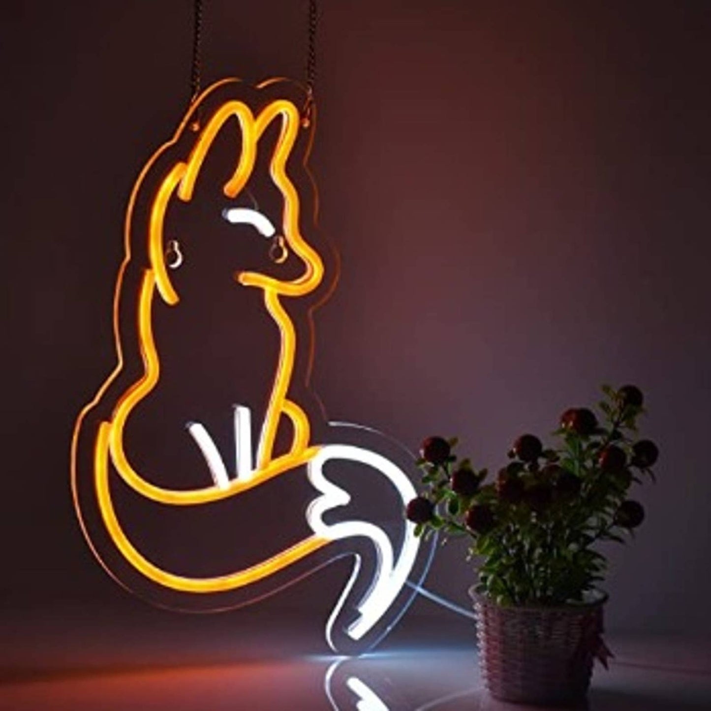 Cute Vivid Bright Sly Fox LED Night Light Room Wall Decoration