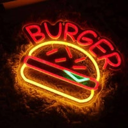 Fun Bright Tasty Burger LED Night Light Room Wall Decoration