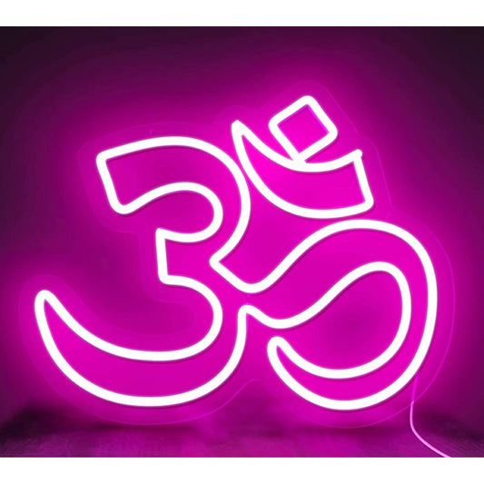 Lovely Bright Pink Om Symbol LED Night Light Rom Wall Decoration