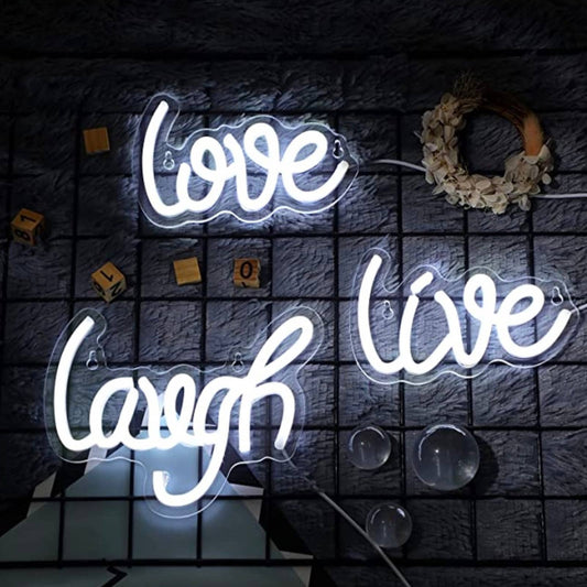 Lovely Cool Bright White Live Laugh Love LED Night Light Room Wall Decoration