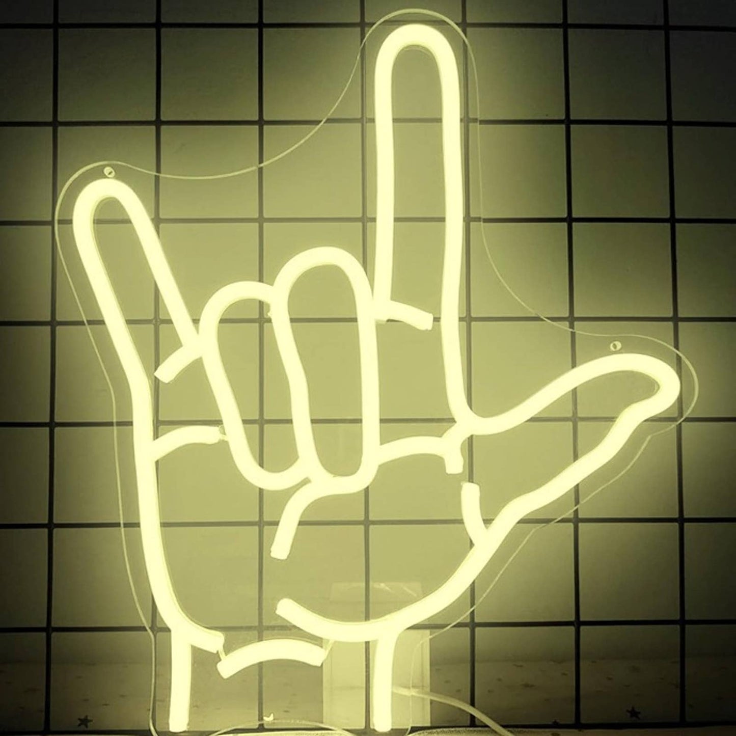 Romantic Bright Warm White I Love You Hand Gesture LED Night Light Decor