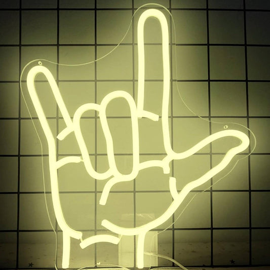 Romantic Bright Warm White I Love You Hand Gesture LED Night Light Decor