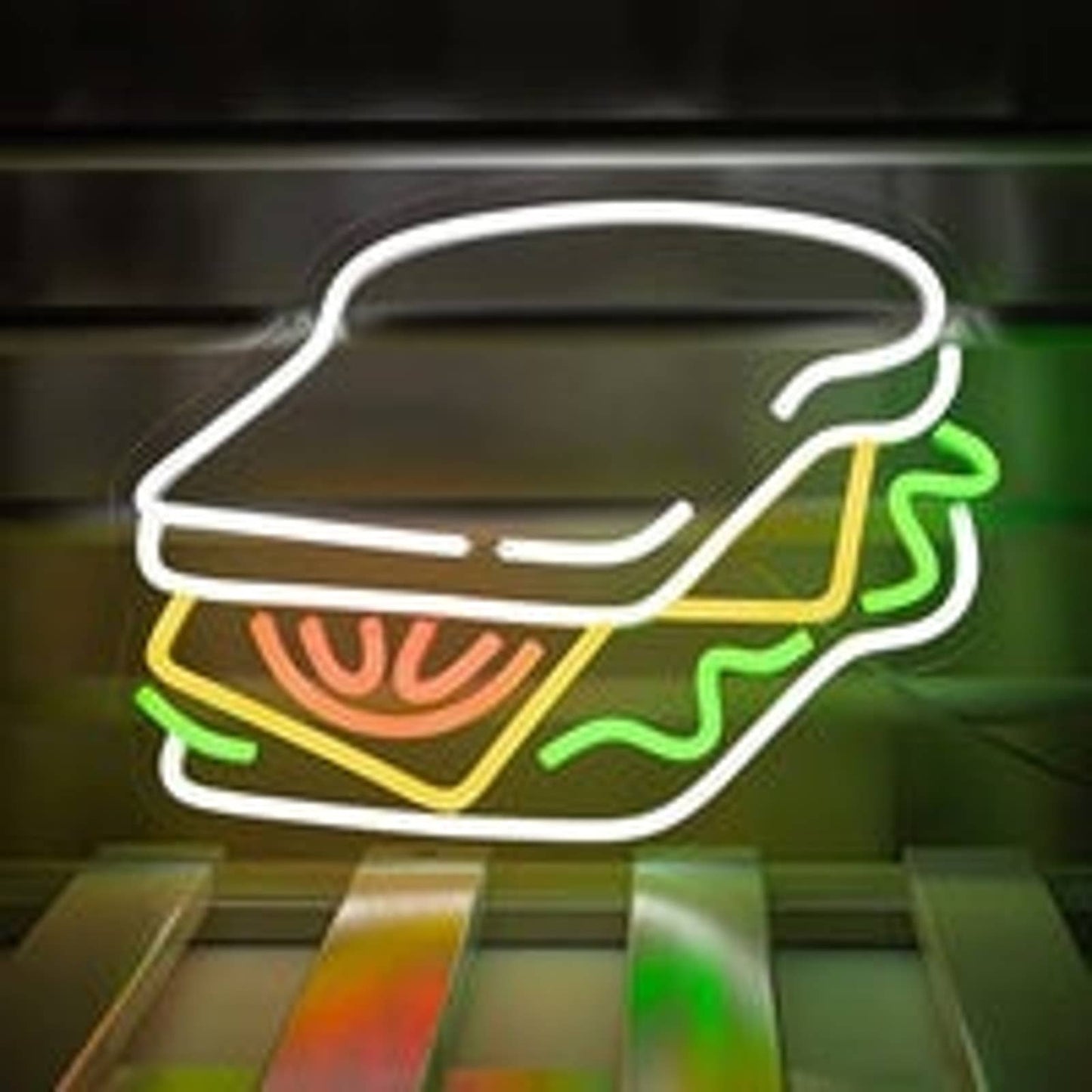 Tasty Bright Colorful Sandwich LED Night Light Food Room Wall Decoration