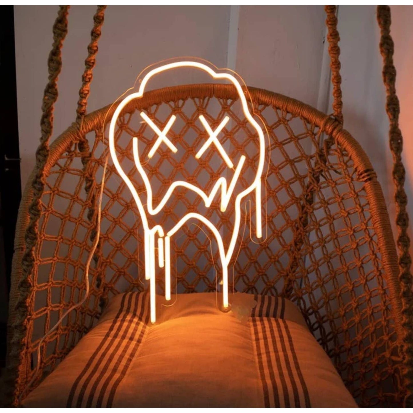 Fun Bright Melting Yellow Smiley Face LED Night Light Room Wall Decoration