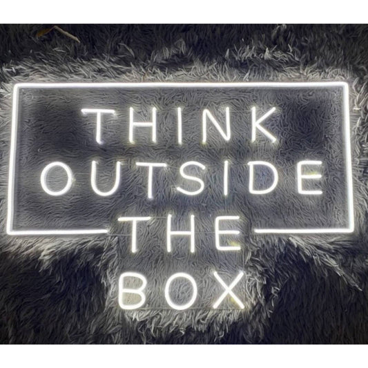 Inspiring Bright White “Think Outside the Box” LED Night Light Motivation Decora