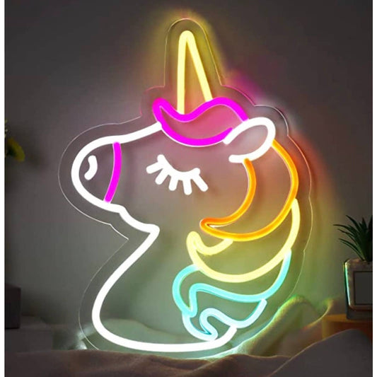 Adorable Colorful Rainbow Unicorn LED Night Light Room Wall Decoration