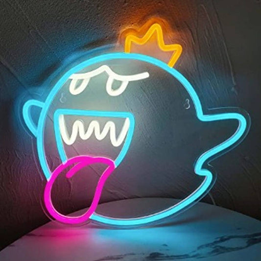 Fun Blue King Boo Super Mario Video Game Room LED Light Gamer Decor