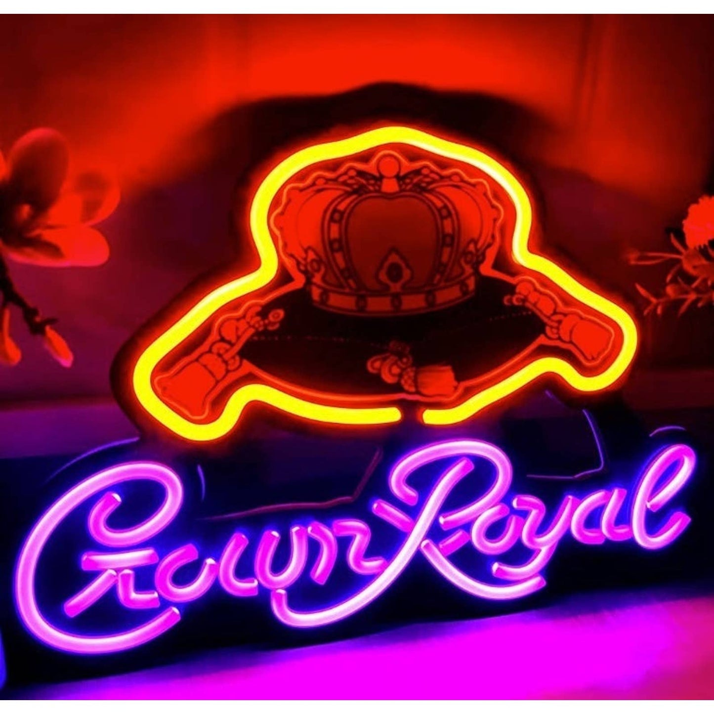 Bright Royal Crown Canadian Whisky LED Night Bar Light Room Wall Decor