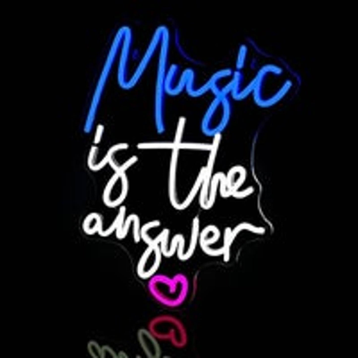 Vivid Bright Colorful Music is the Answer LED Night Light Room Wall Decor