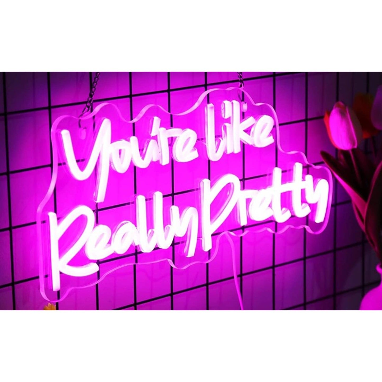 Fun Vivid Bright Pink “You’re Like Really Pretty” LED Night Light