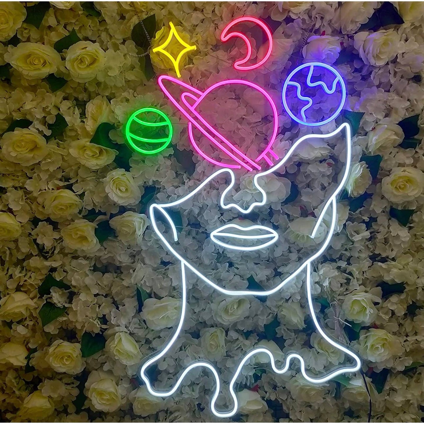 Vibrant Colorful Universe Planet Mind LED Night Light Room Wall Art Room Decor
