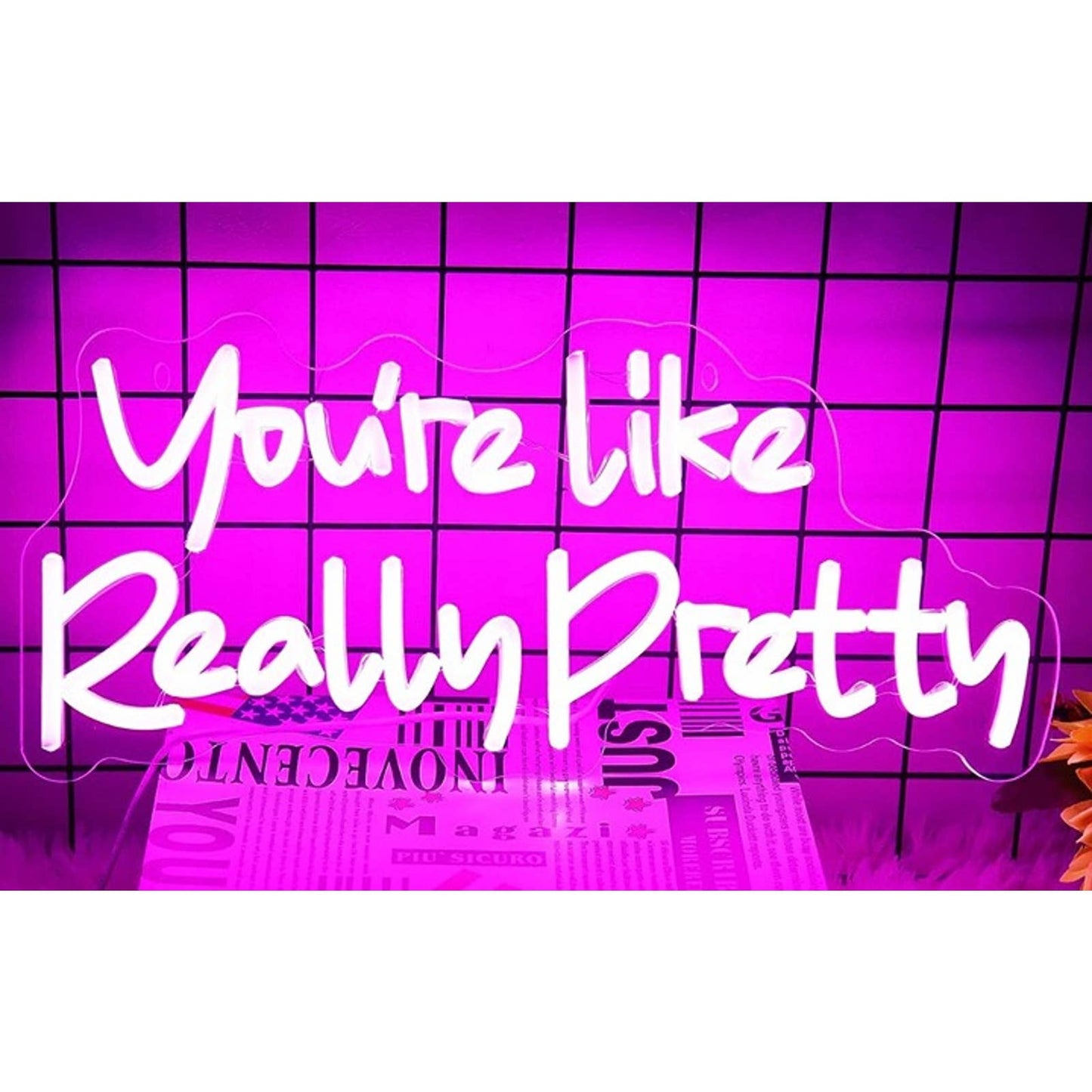 Fun Vivid Bright Pink “You’re Like Really Pretty” LED Night Light
