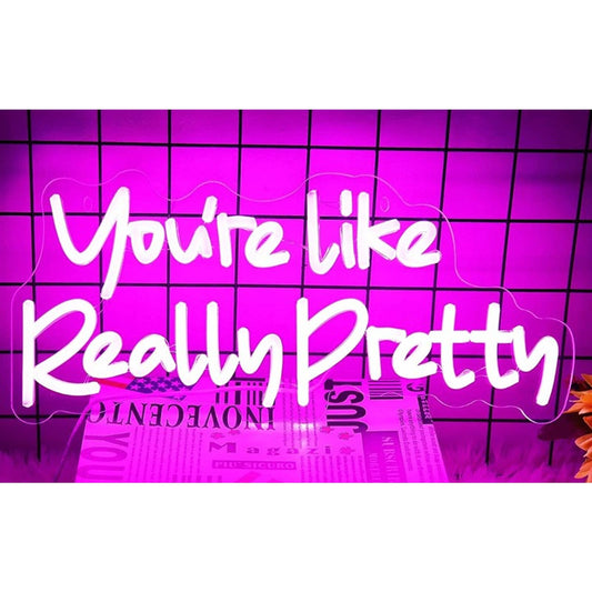 Fun Vivid Bright Pink “You’re Like Really Pretty” LED Night Light