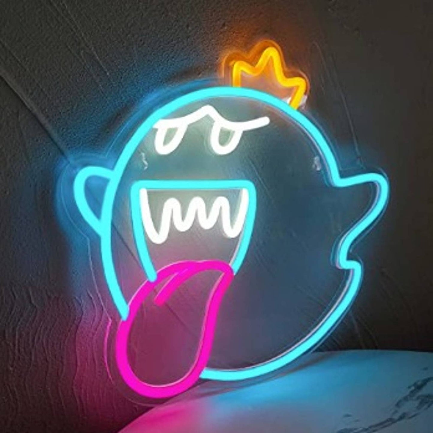 Fun Blue King Boo Super Mario Video Game Room LED Light Gamer Decor