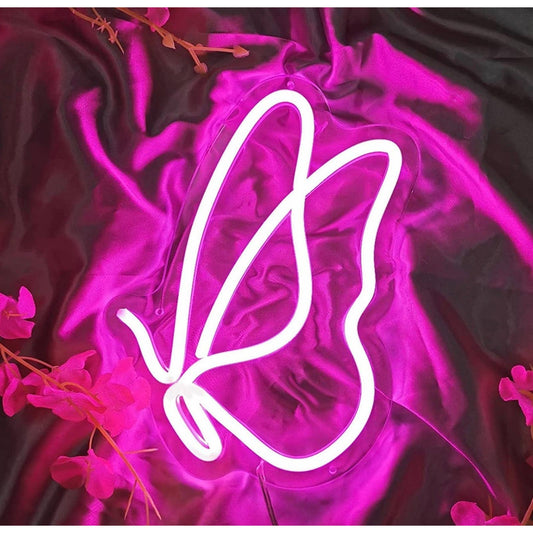 Lovely Vivid Pink Butterfly LED Night Light Room Wall Decoration