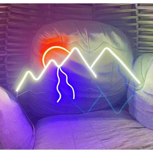 Lovely Bright Cold Winter Mountains Sunrise LED Night Light Room Wall Decoration