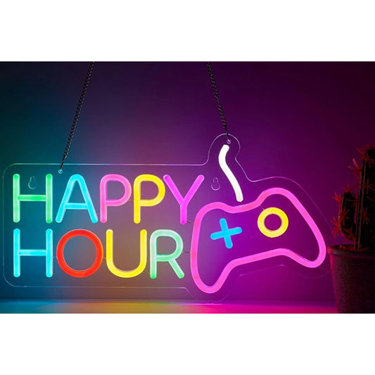 Fun Bright Rainbow Video Game Controller Happy Hour LED Light Decor