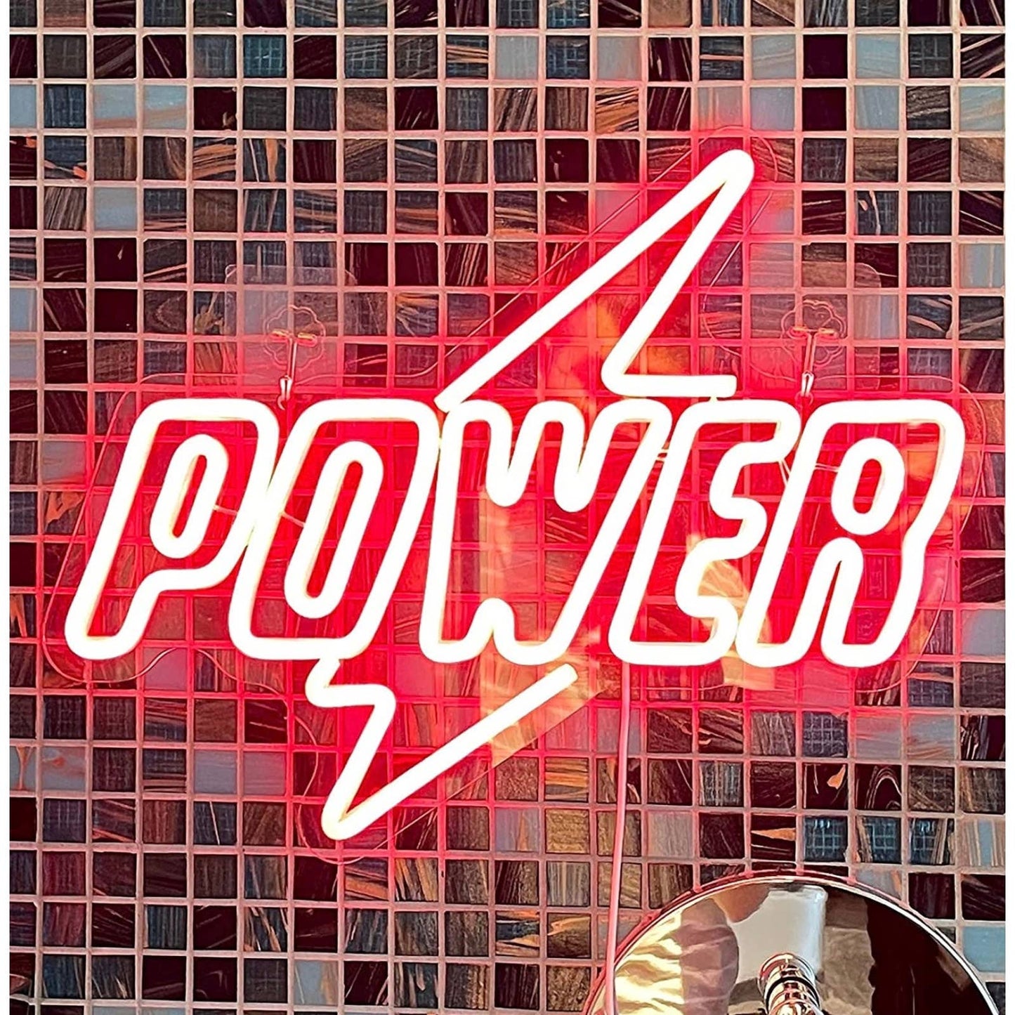 Bright Red Power Lightning Bolt LED Night Light Room Wall Decoration
