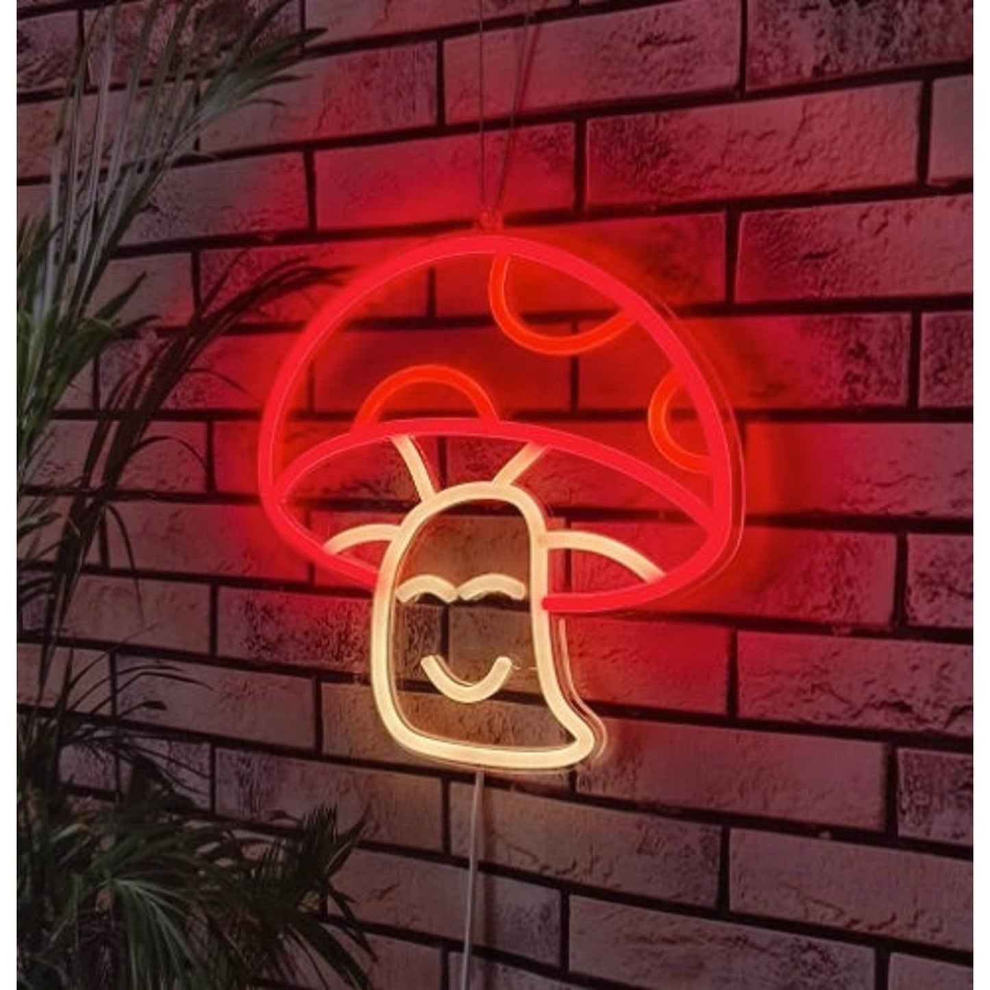 Lovely Bright Plump Happy Red Mushroom LED Night Light Rom Wall Decoration