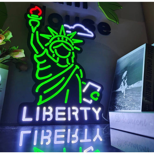 Bright Vivid Statue of Liberty LED Night Light Room Wall New York Decoration