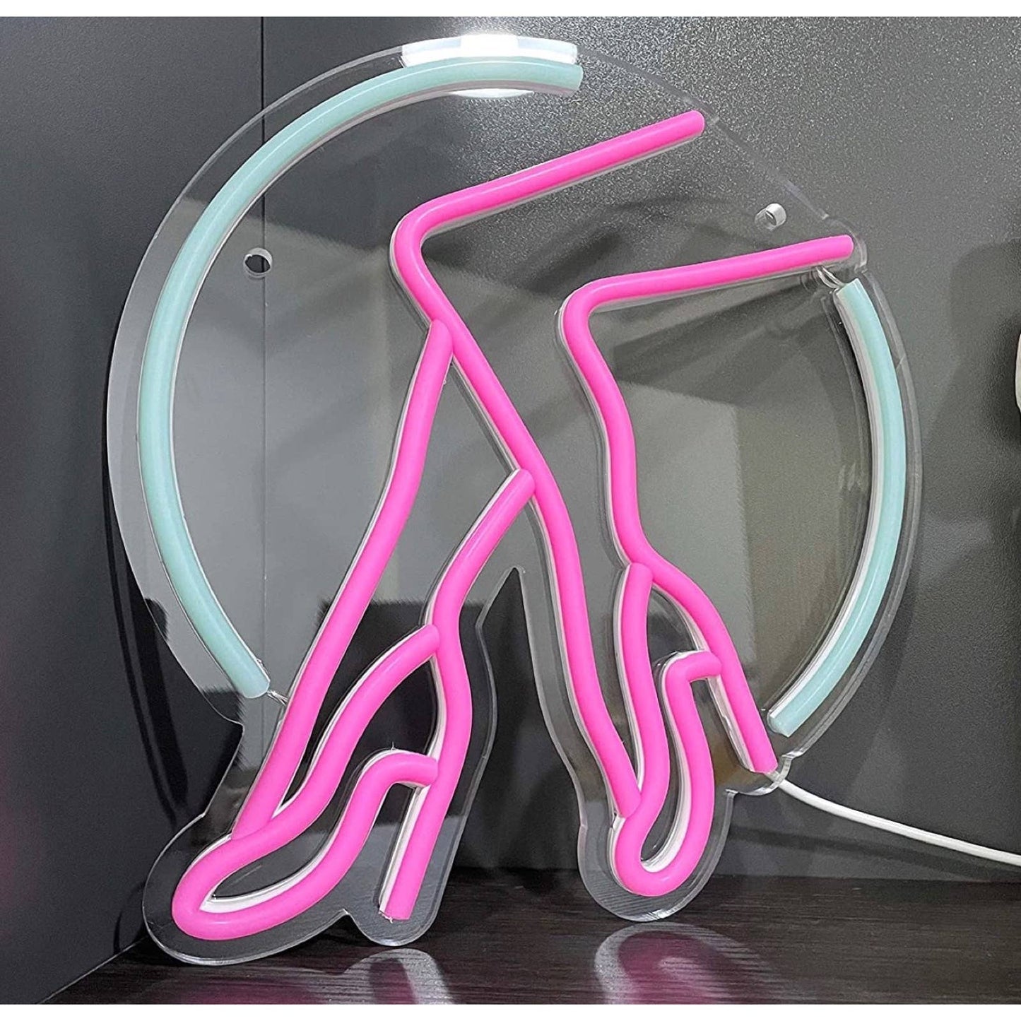 Lovely Bright Pink Lady Legs in Heels LED Night Light Room Wall Decoration