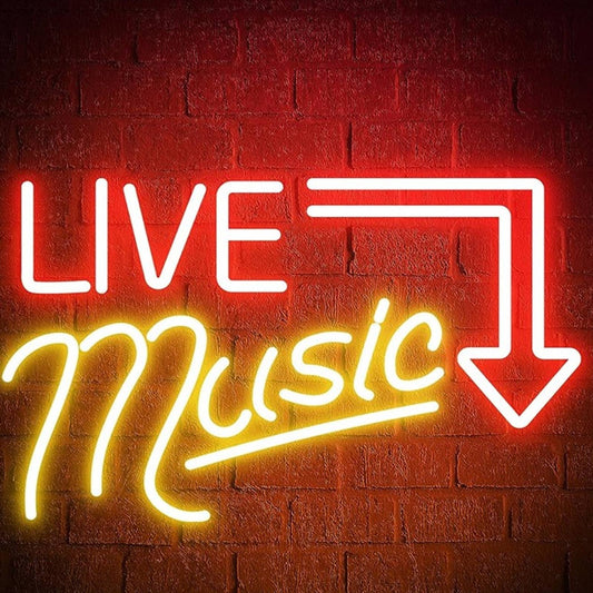 Fun Vivid Bright Red / Yellow “Live Music” LED Night Light Concert Wall Party