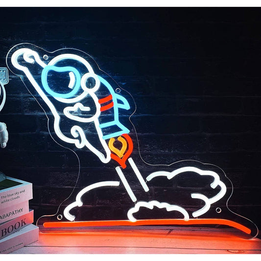 Fun Bright Astronaut Blasting Off with a Jetpack LED Night Light Space Universe