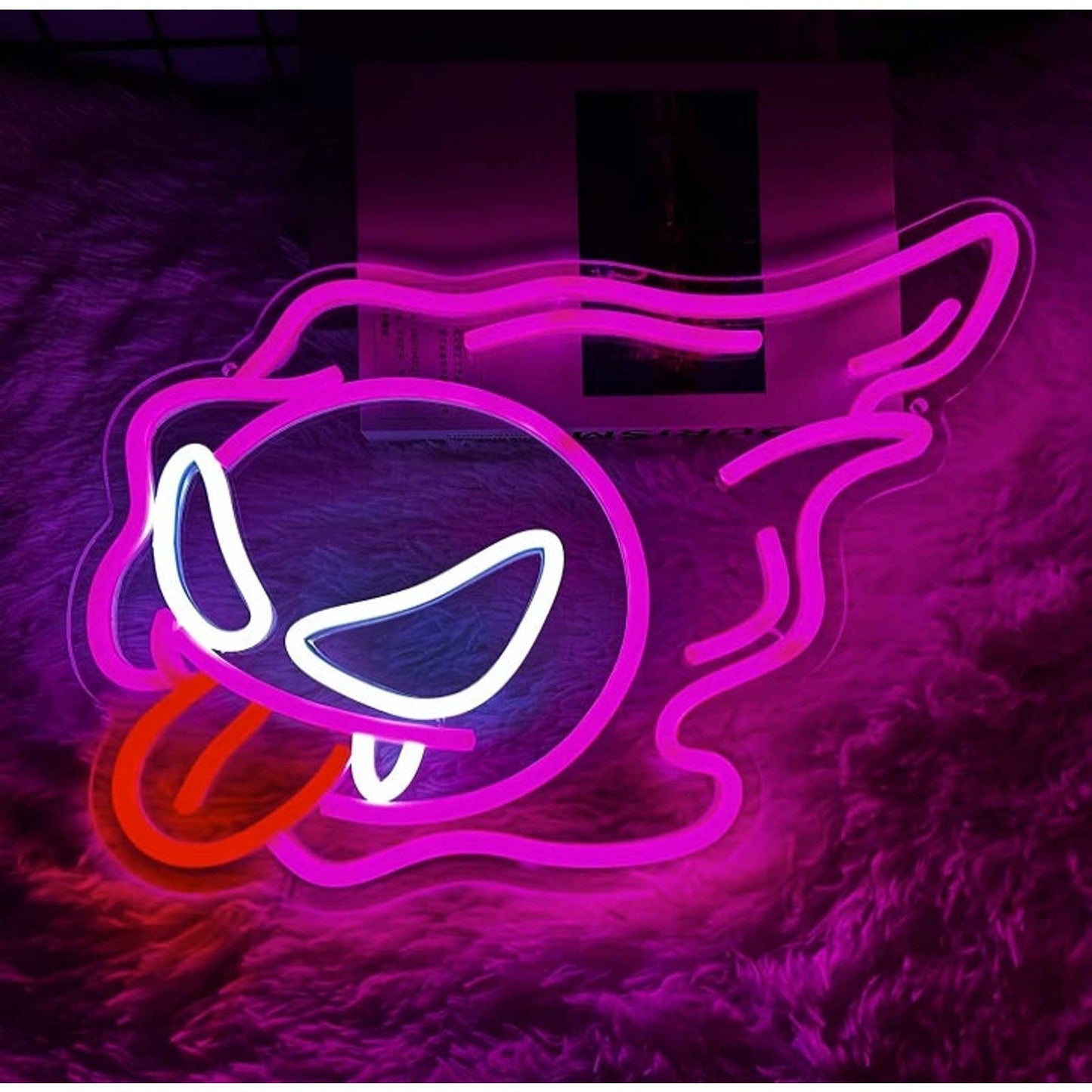 Fun Bright Pink Gastly Ghost Pokemon LED Night Light Game Room Decoration