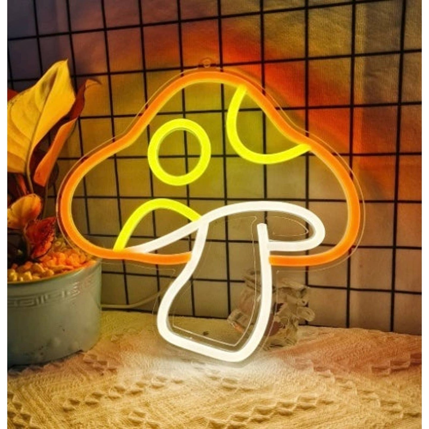 Lovely Bright Plump Red Mushroom LED Night Light Rom Wall Decoration