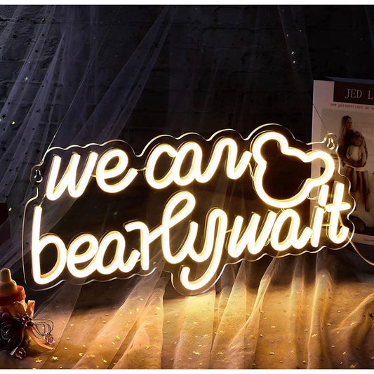 Lovely Bright “We Can Bearly Wait” LED Night Light Room Wall Decoration 1