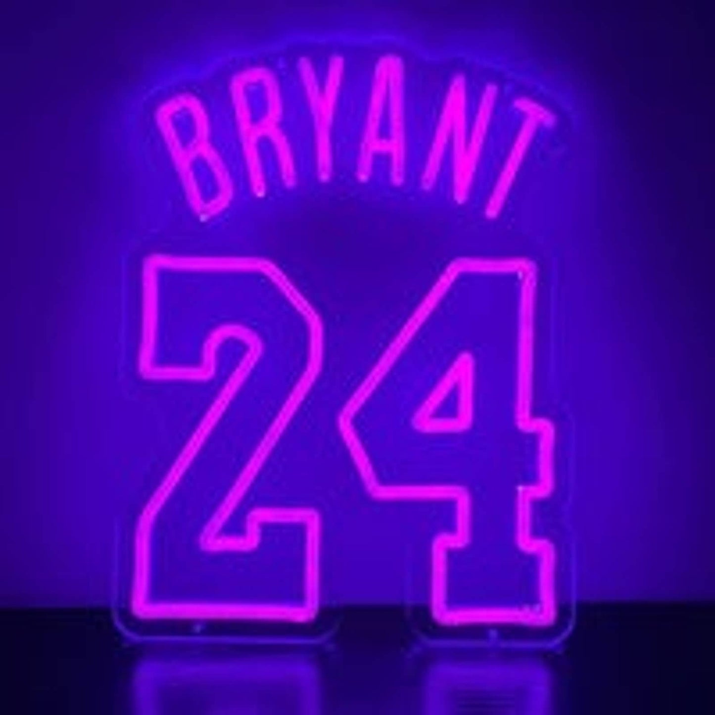 Vivid Bright Purple Kobe Bryant Lake 24 Jersey LED Night Light NBA Room Wall Dec