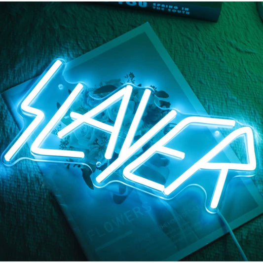 Bright Blue Slayer Metal Rock Music Band LED Night Light Concert Decoration